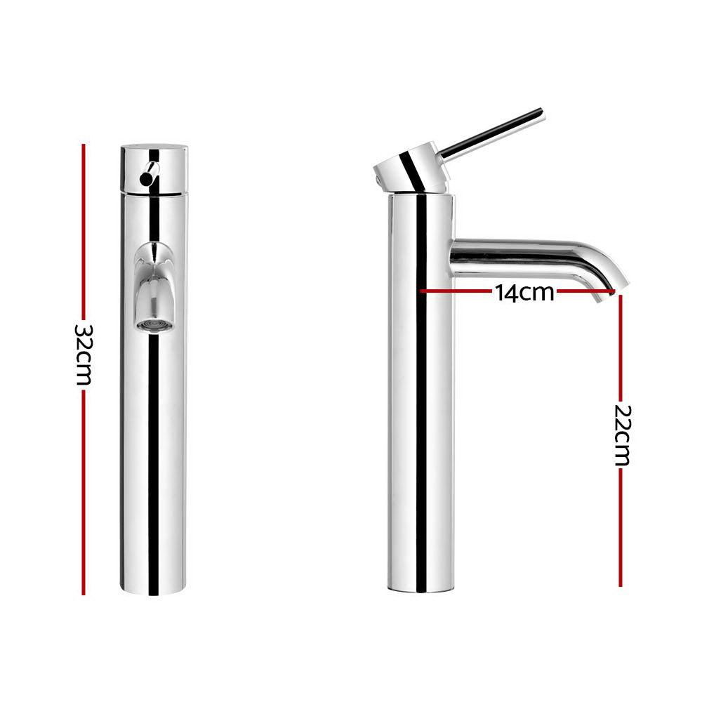 Cefito Tall Basin Mixer Tap Chrome Silver