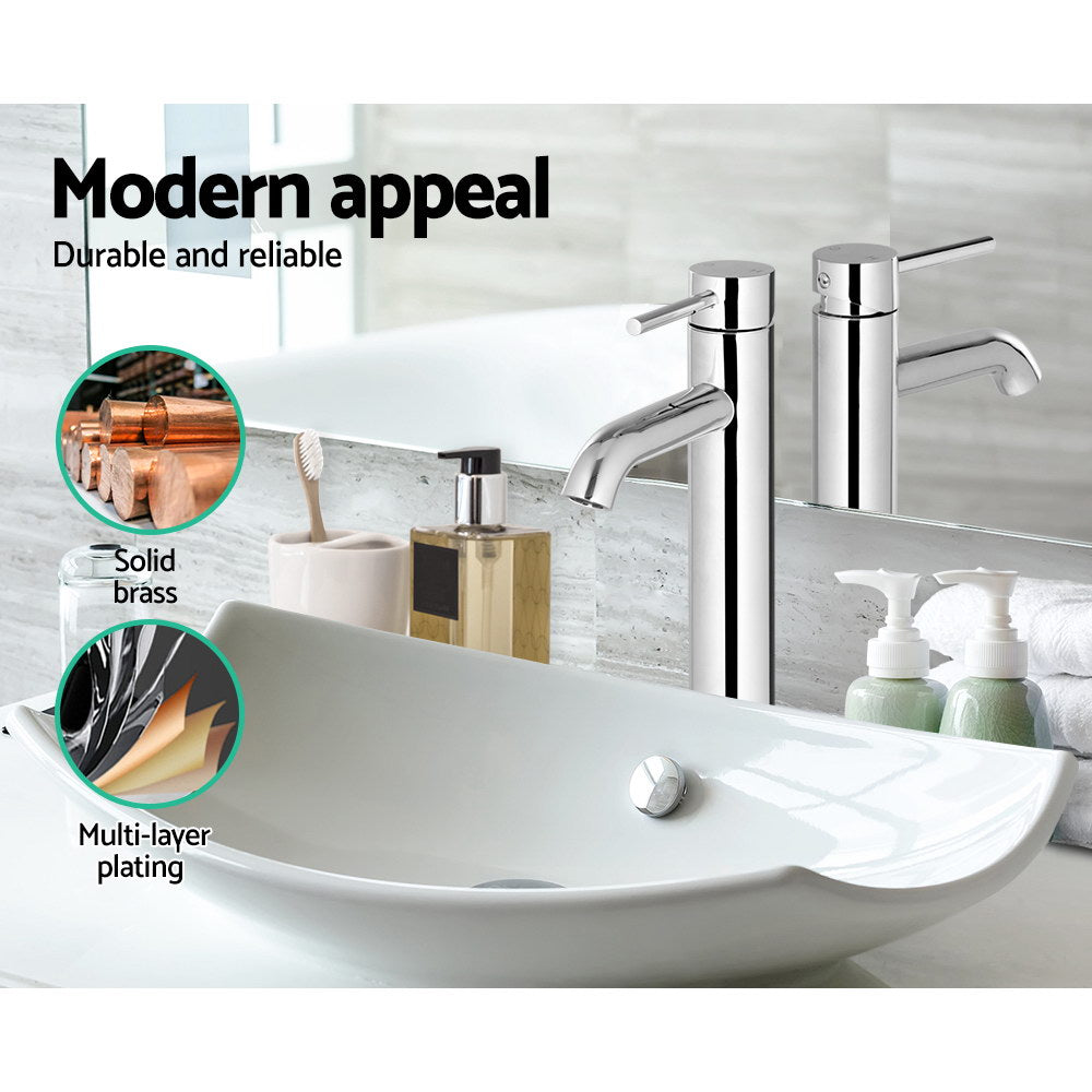 Cefito Tall Basin Mixer Tap Chrome Silver