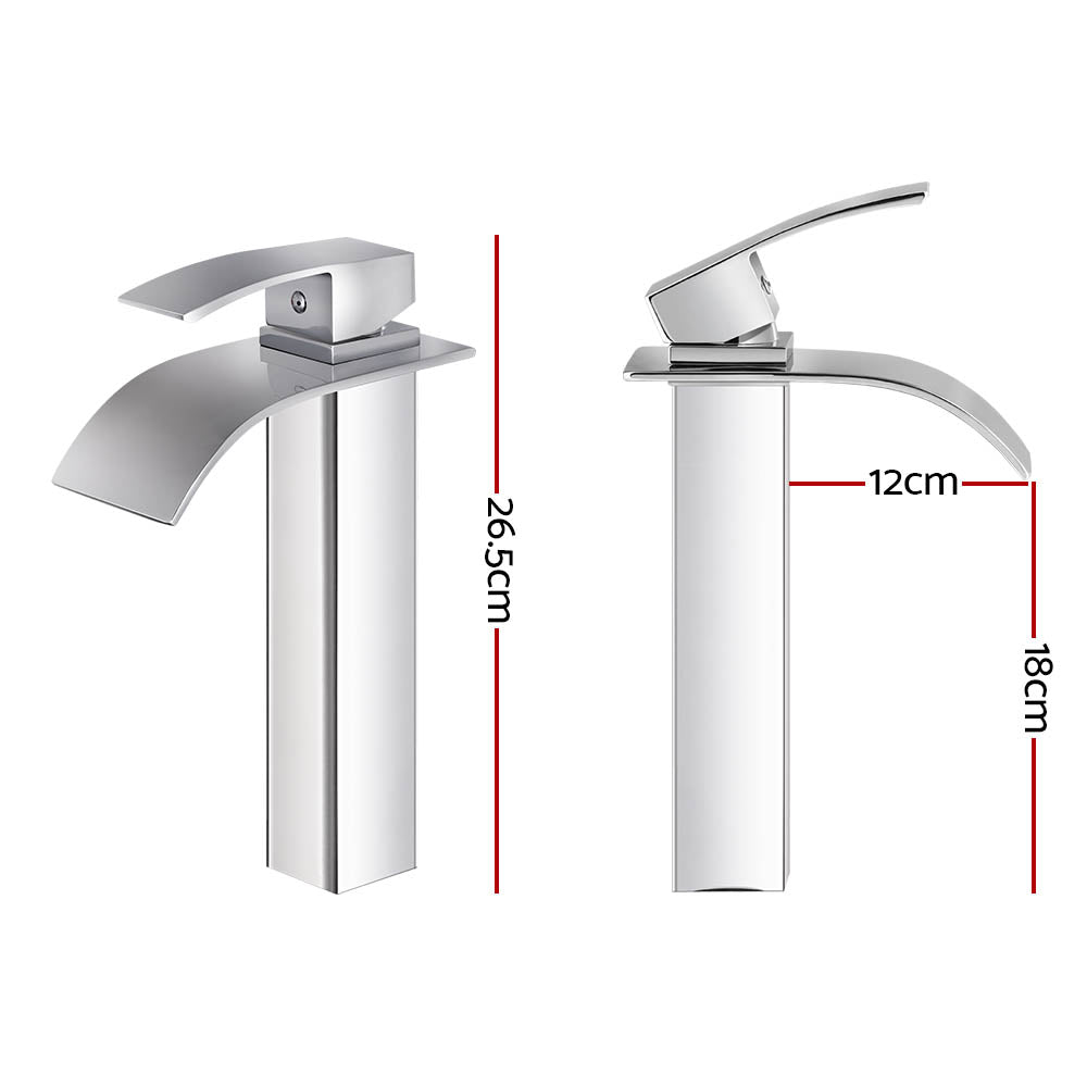 Cefito Tall Basin Mixer Tap Silver Chrome