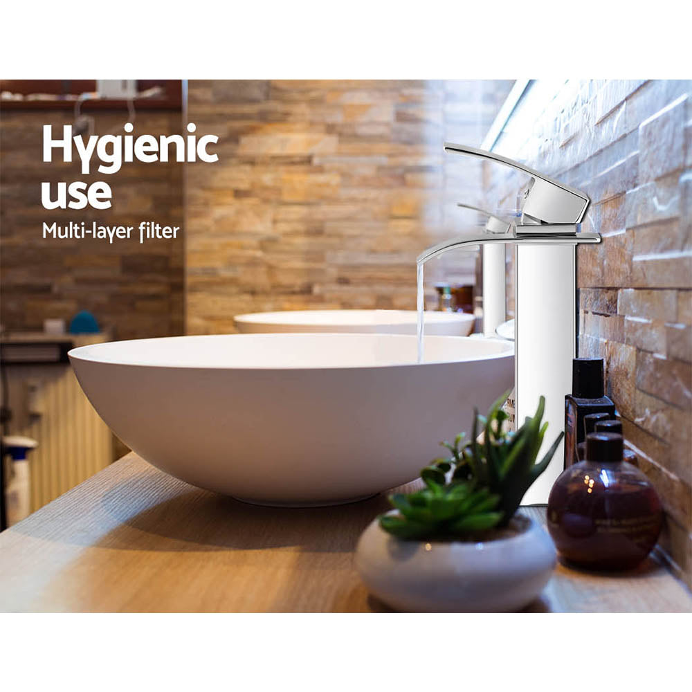 Cefito Tall Basin Mixer Tap Silver Chrome