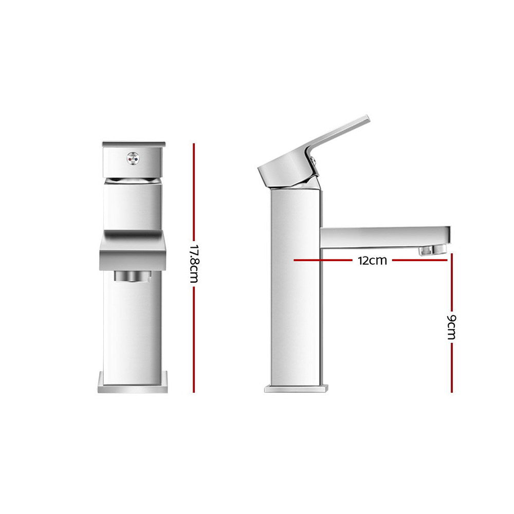 Cefito Square Basin Mixer Tap Chrome Silver