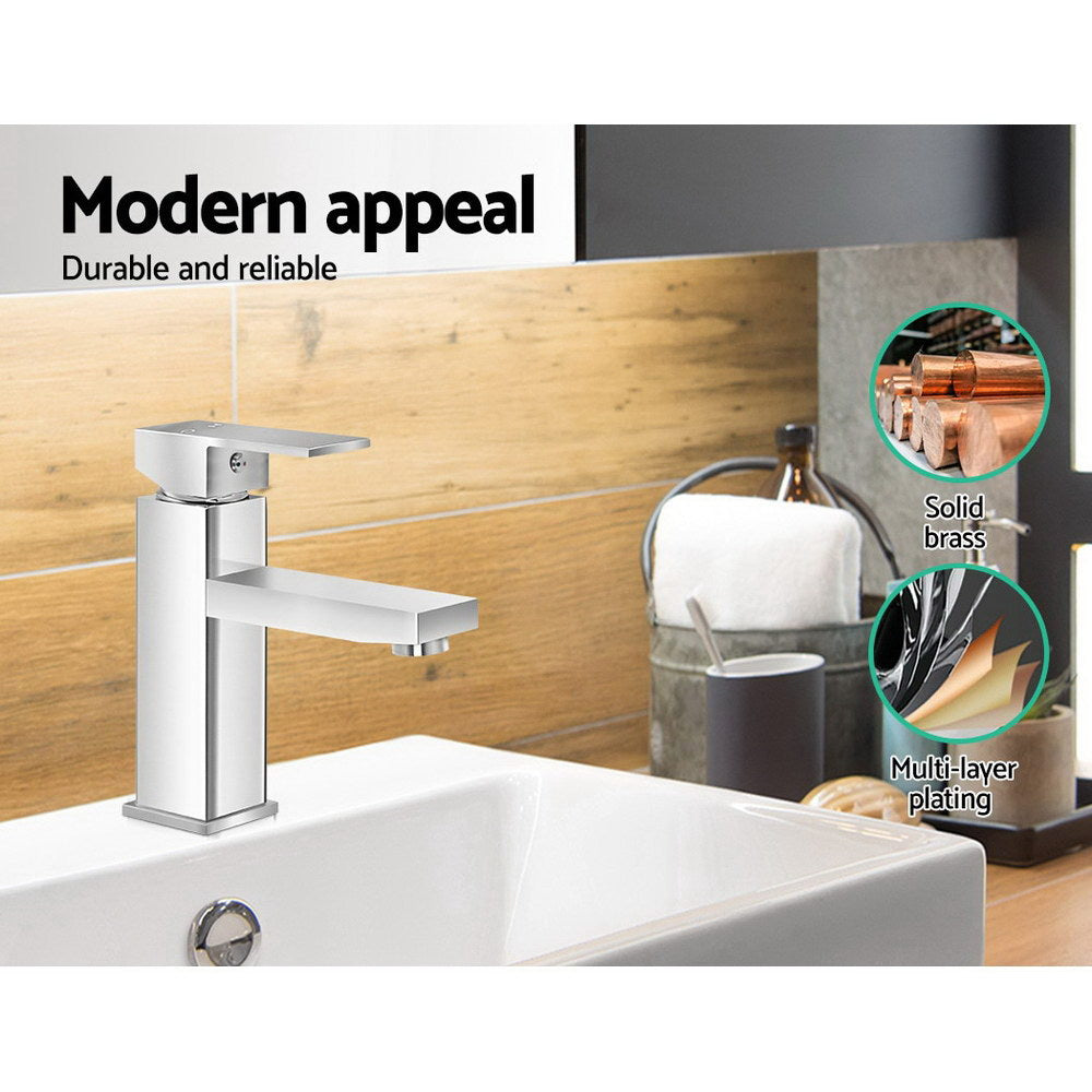 Cefito Square Basin Mixer Tap Chrome Silver
