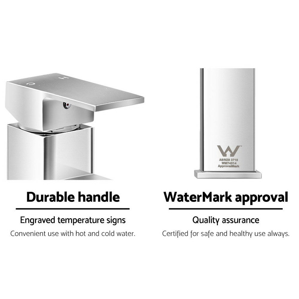 Cefito Square Basin Mixer Tap Chrome Silver