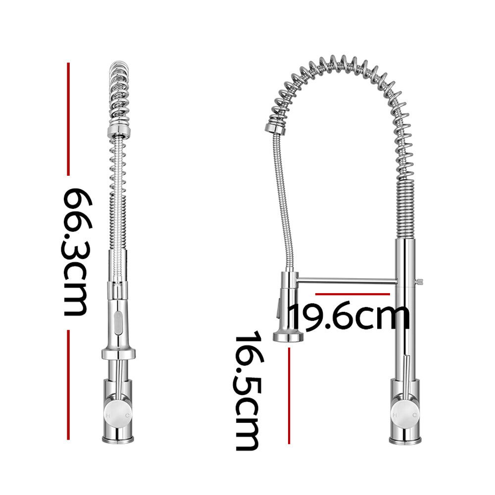 Cefito Pull-Down Kitchen Mixer Tap Chrome Gooseneck 2 Modes