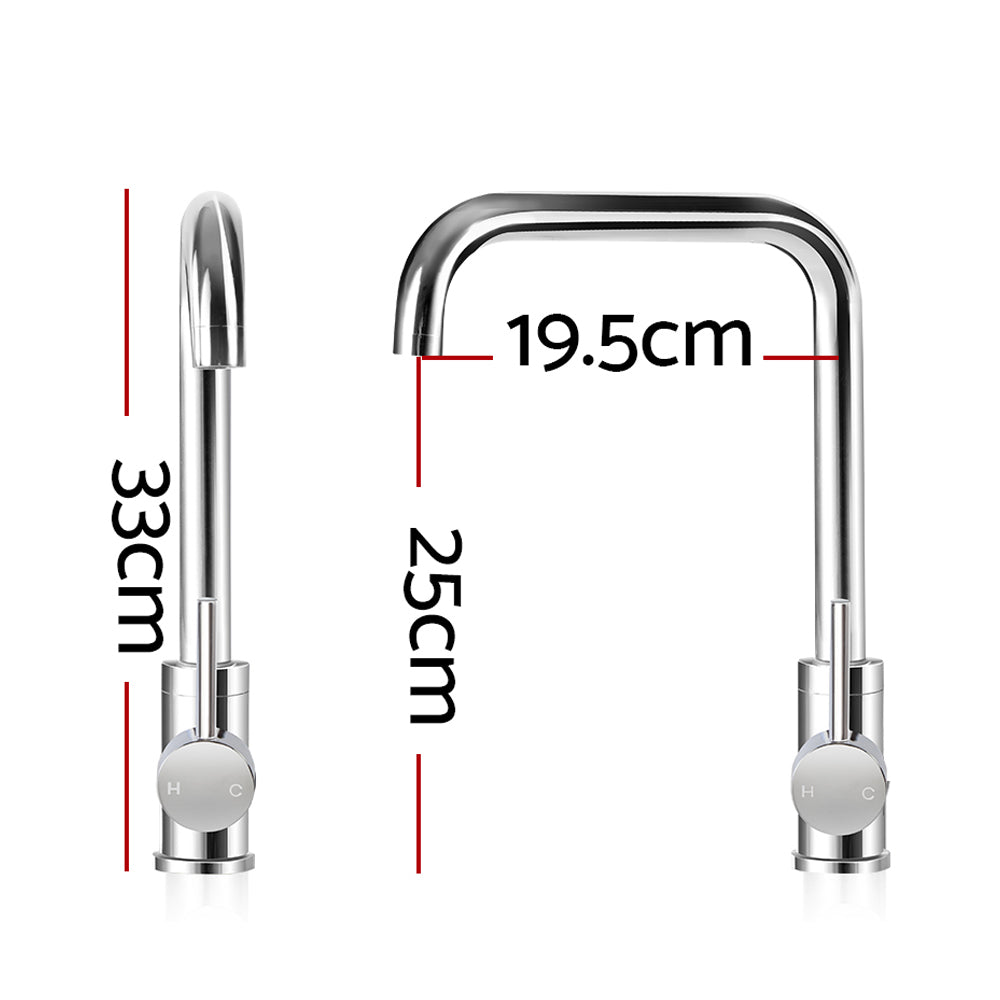 Cefito Kitchen Mixer Tap Chrome Gooseneck Swivel Basin Faucet