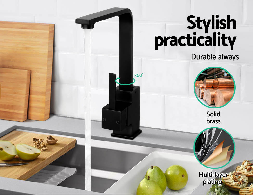 Cefito Kitchen Mixer Tap 30cm Matte Black Swivel Faucet