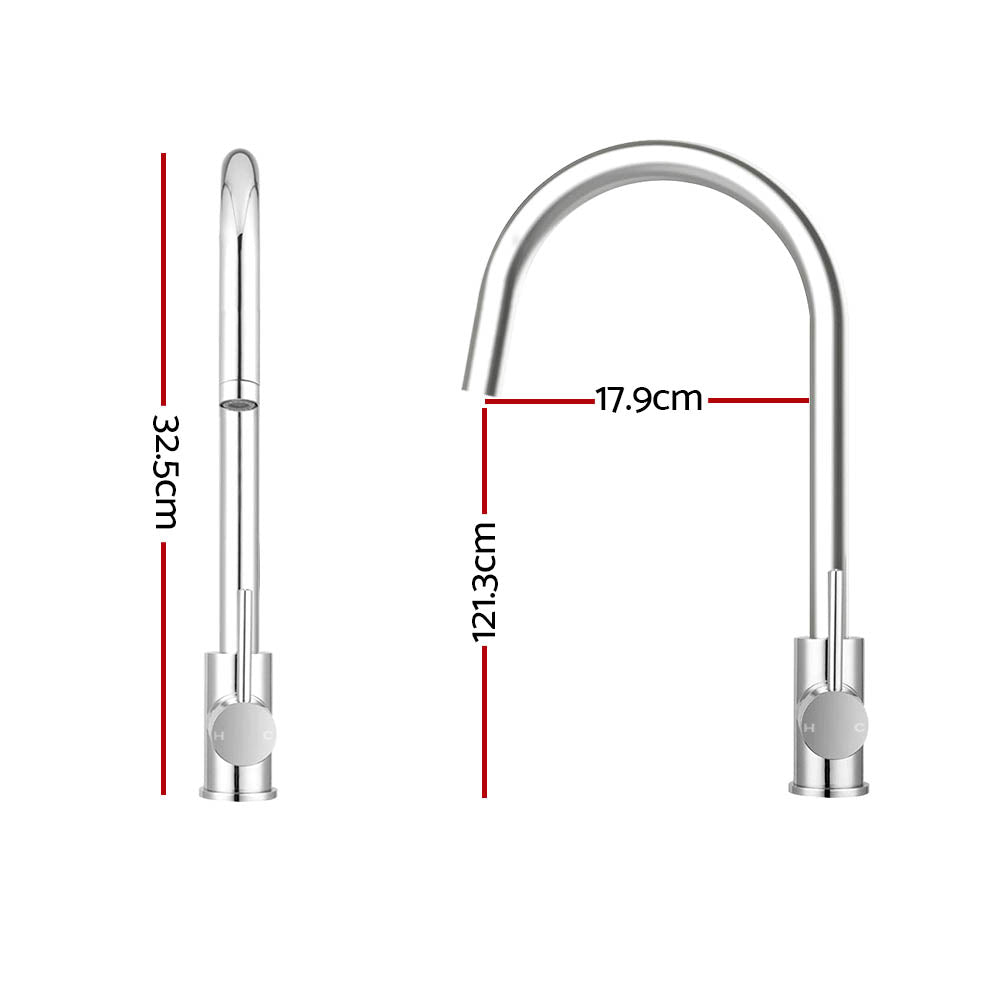 Cefito Kitchen Mixer Tap Chrome Gooseneck Swivel