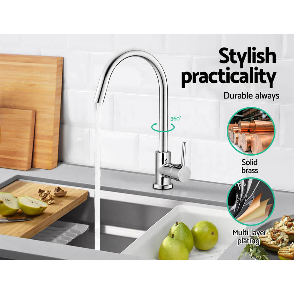 Cefito Kitchen Mixer Tap Chrome Gooseneck Swivel