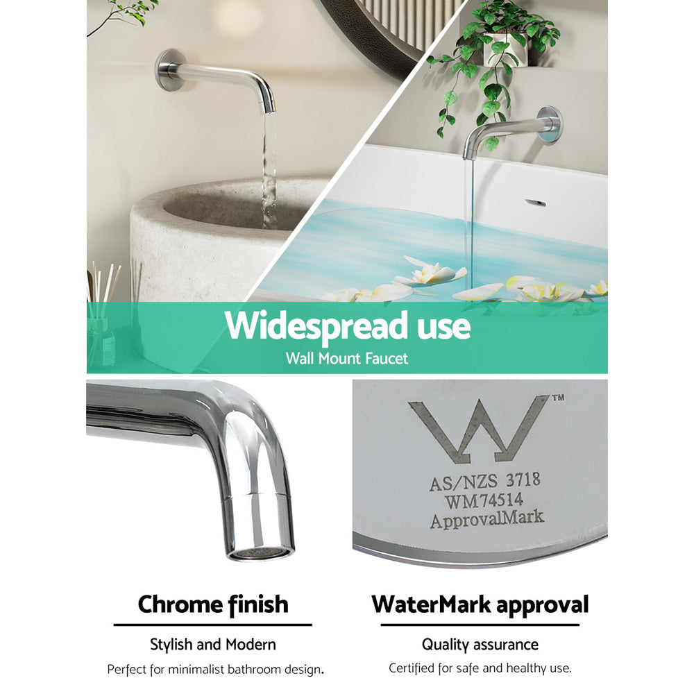 Cefito Wall Bath Tap Round Spout Chrome