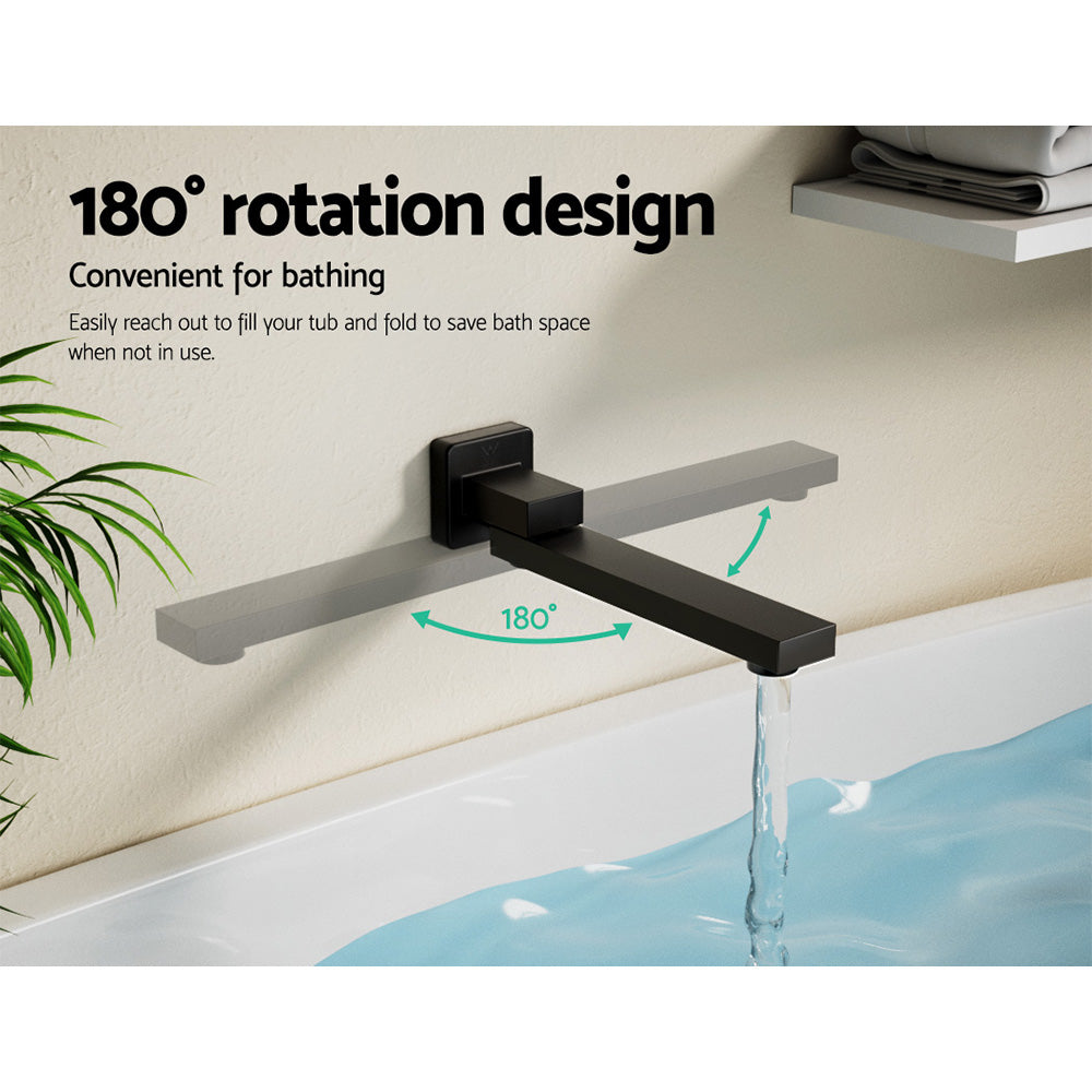 Cefito Square Swivel Wall Bath Spout Black