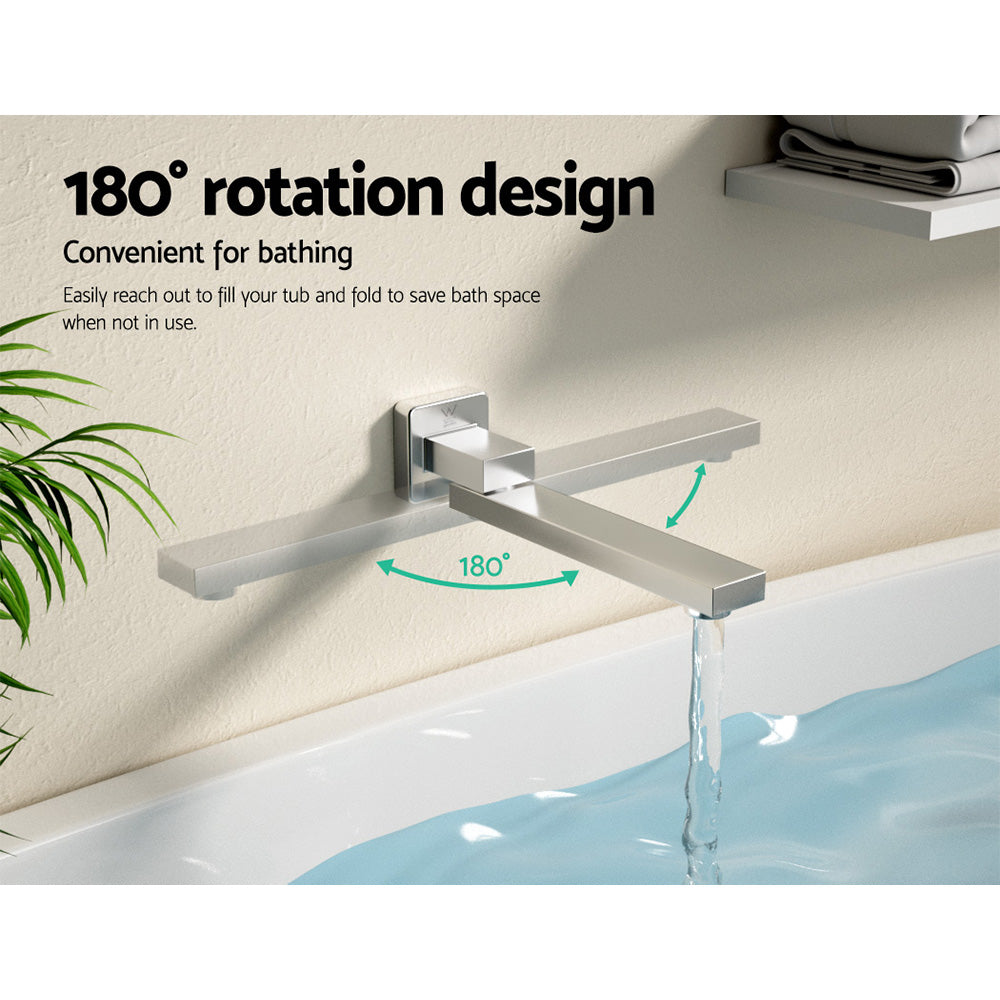 Cefito Wall Bath Tap Swivel Spout Chrome