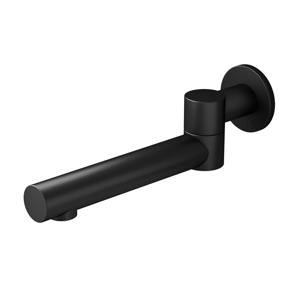 Cefito Bathroom Wall Bath Spout Round Swivel Black