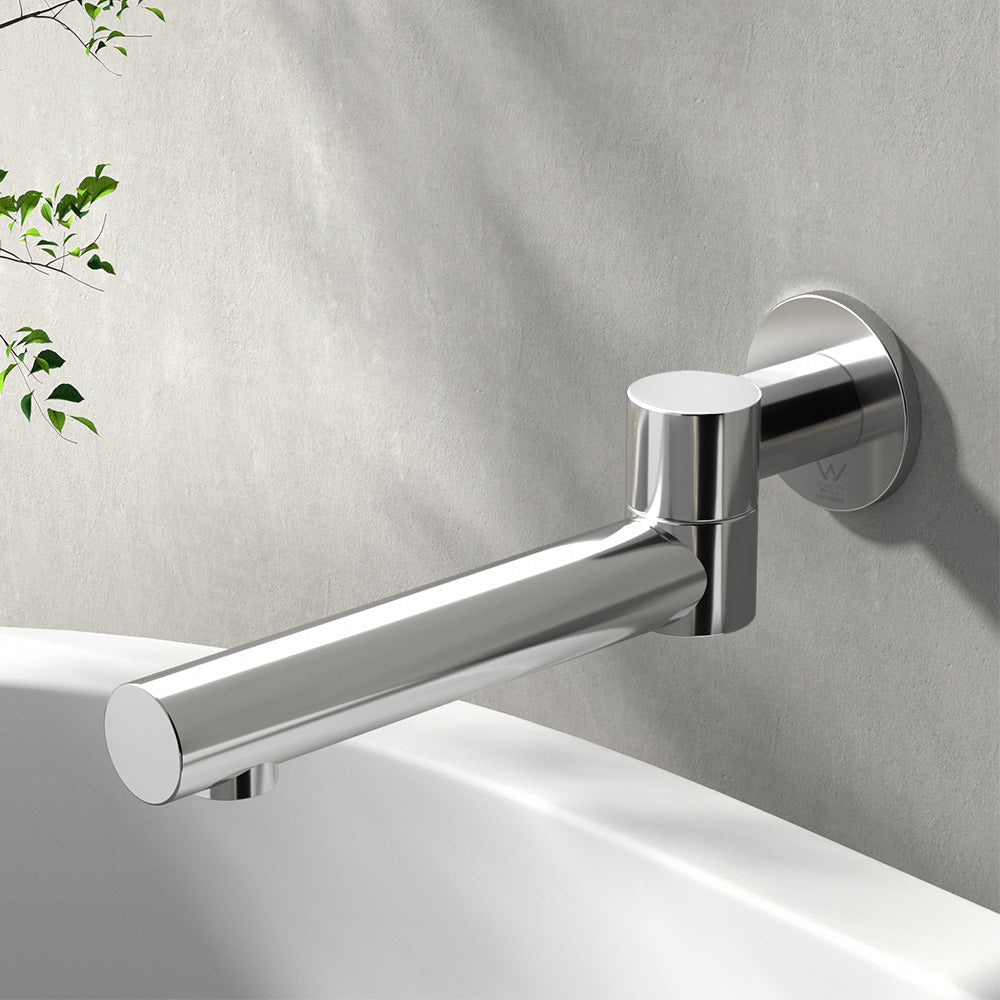 Cefito Round Swivel Wall Bath Mixer Spout Chrome