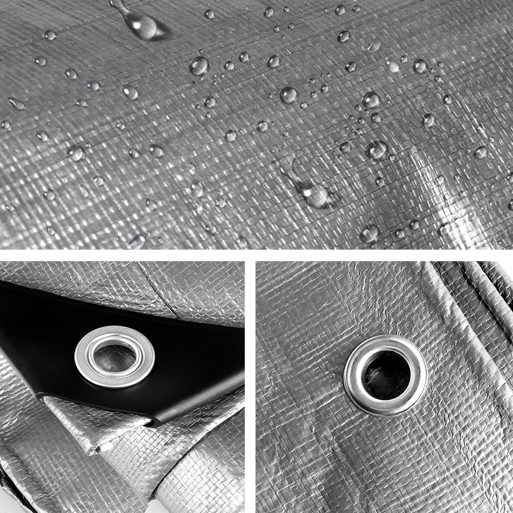 Instahut 3x3.6m Canvas Tarpaulin Heavy Duty Camping Sun Cover