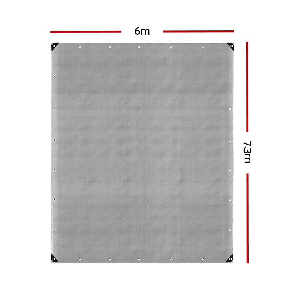 Instahut 6x7.3m Heavy Duty Canvas Tarp Tarpaulin Camping Sun Cover