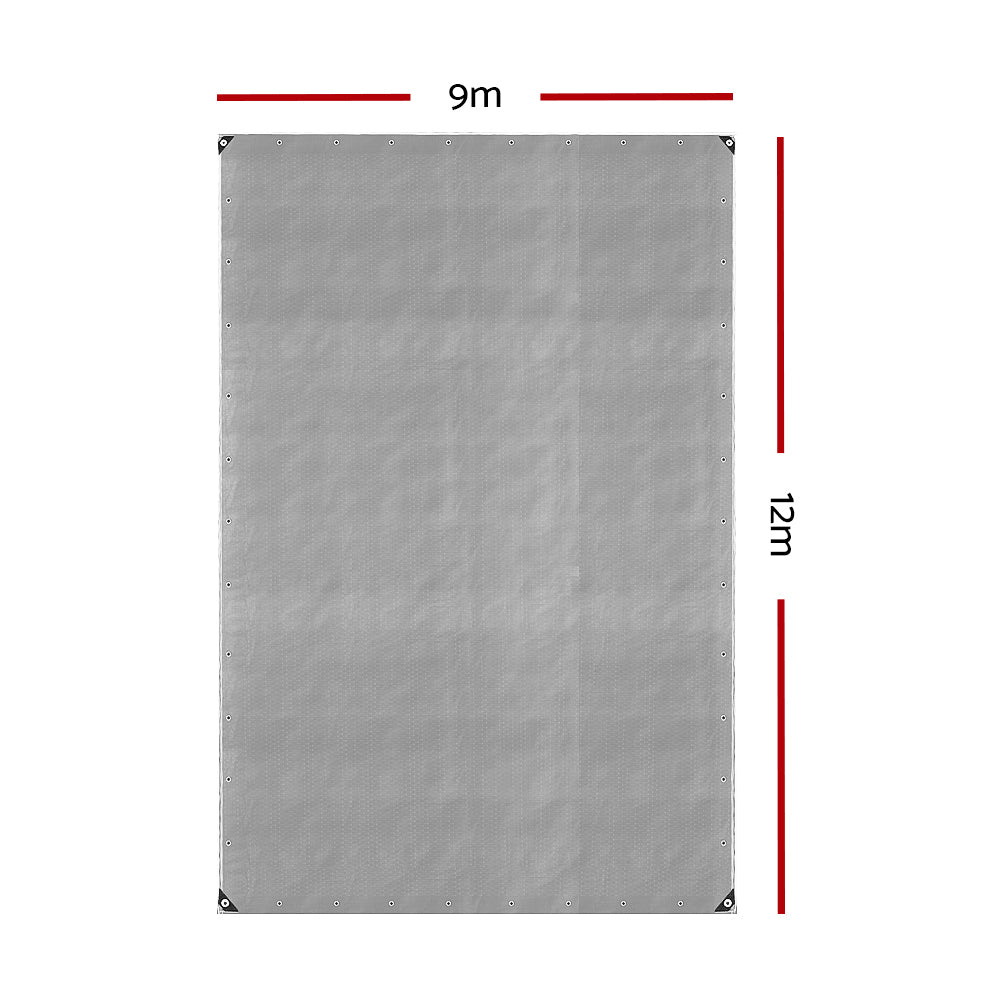 Instahut 9x12m Canvas Tarpaulin Heavy Duty Camping Sun Cover