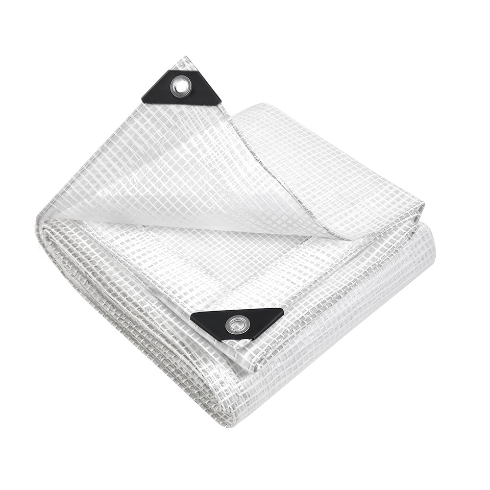 Instahut 5x10m Heavy Duty Clear Canvas Tarp Camping Cover