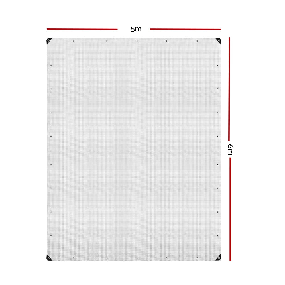 Instahut 5x6m Heavy Duty Canvas Tarp Clear Camping Cover