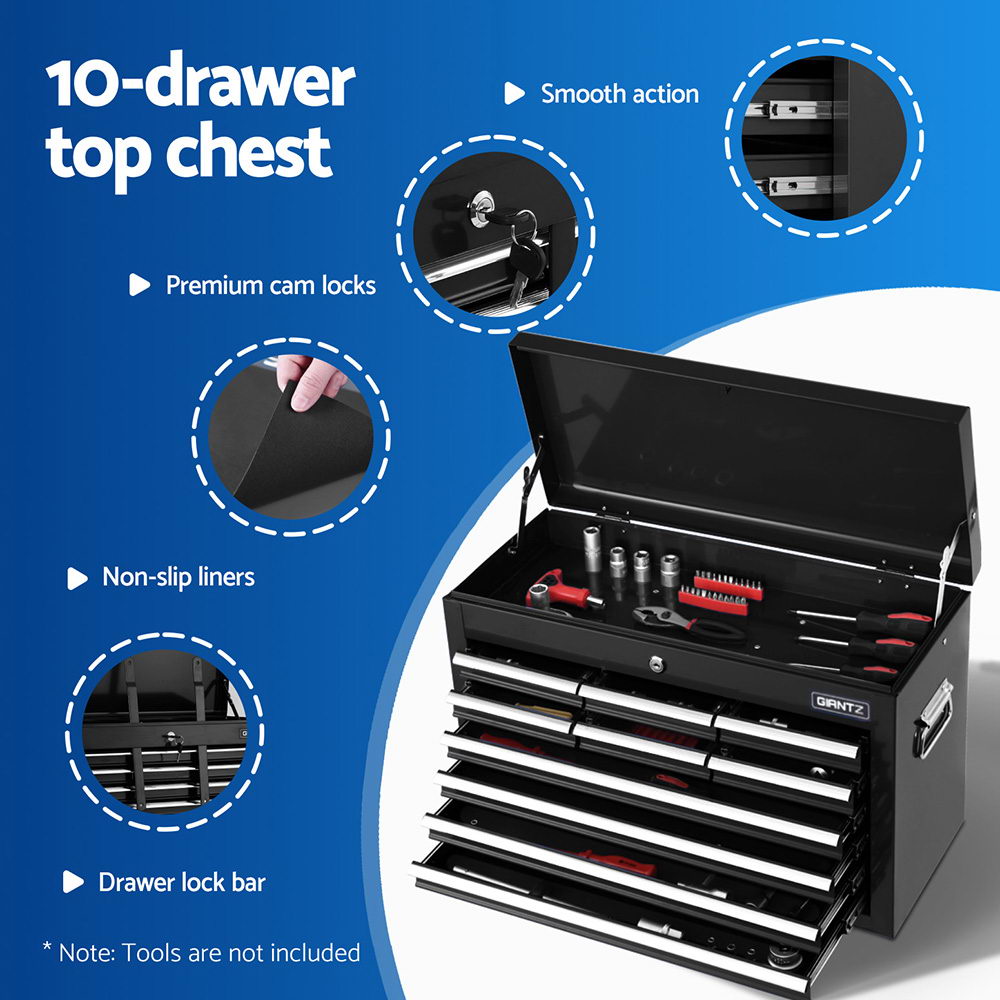 Giantz 13-Drawer Tool Box Cabinet Trolley Black