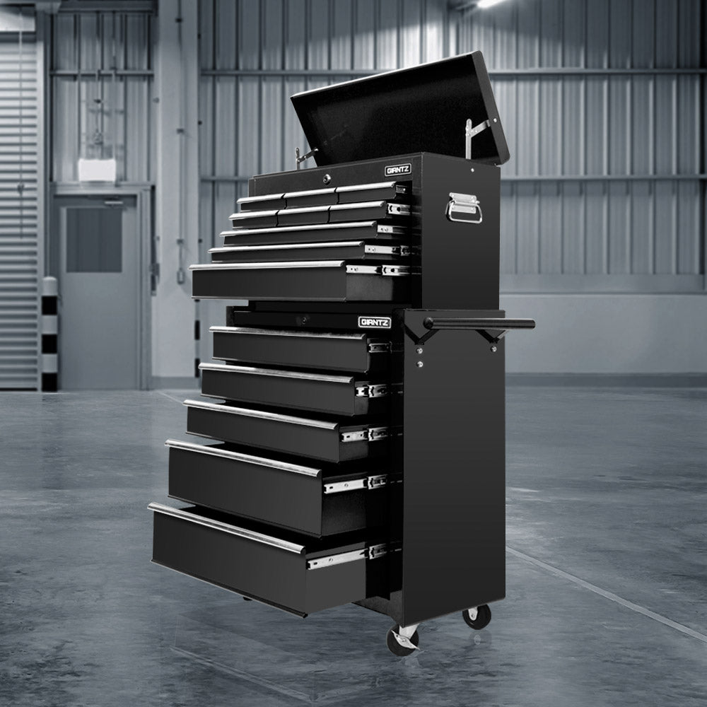 Giantz 14-Drawer Tool Cabinet Trolley Black