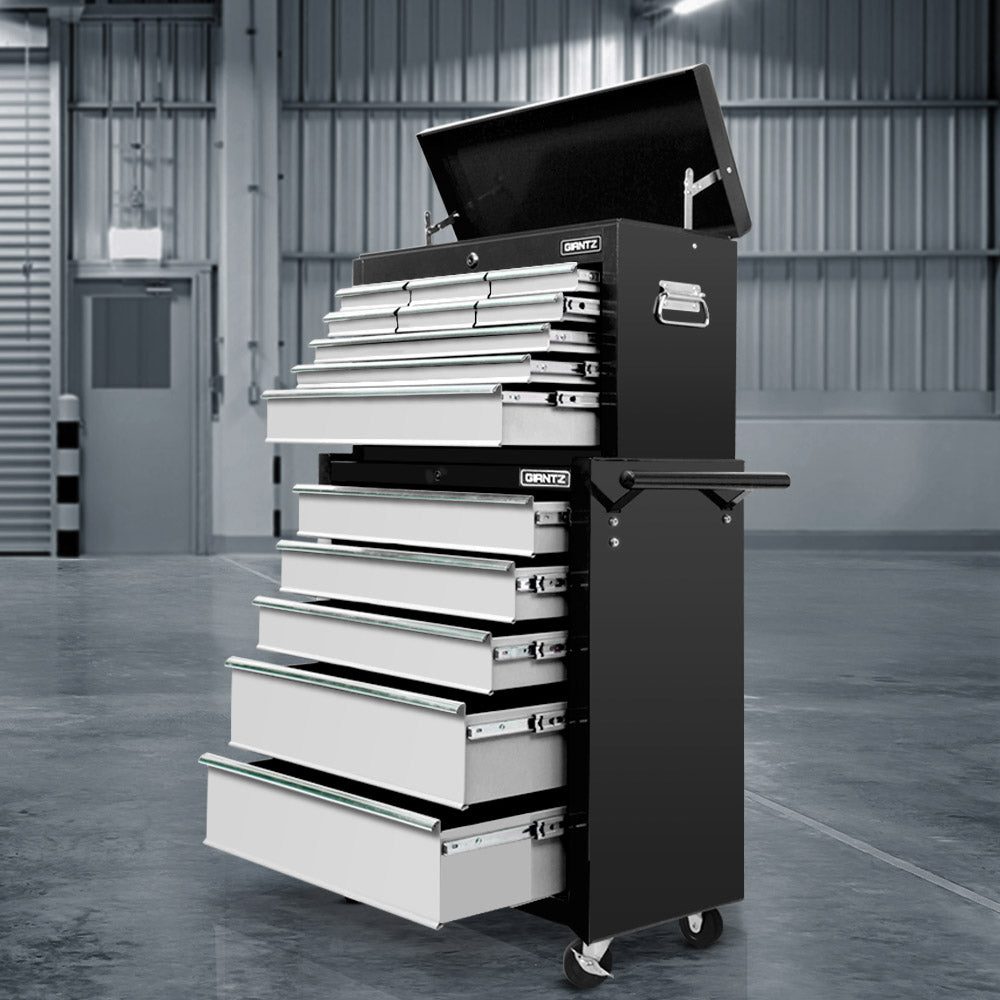 Giantz 14-Drawer Tool Box Cabinet Trolley Grey