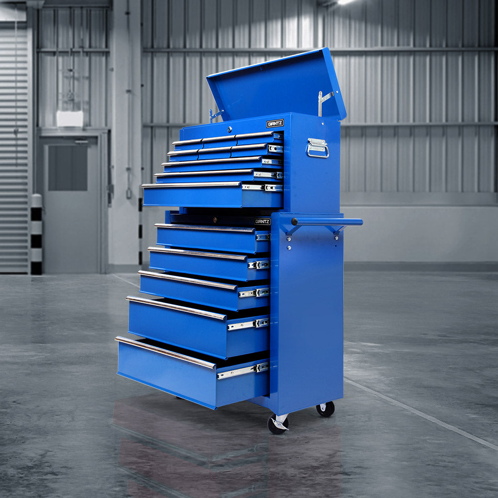 Giantz 14-Drawer Tool Trolley Cabinet Mechanic Garage Storage Blue