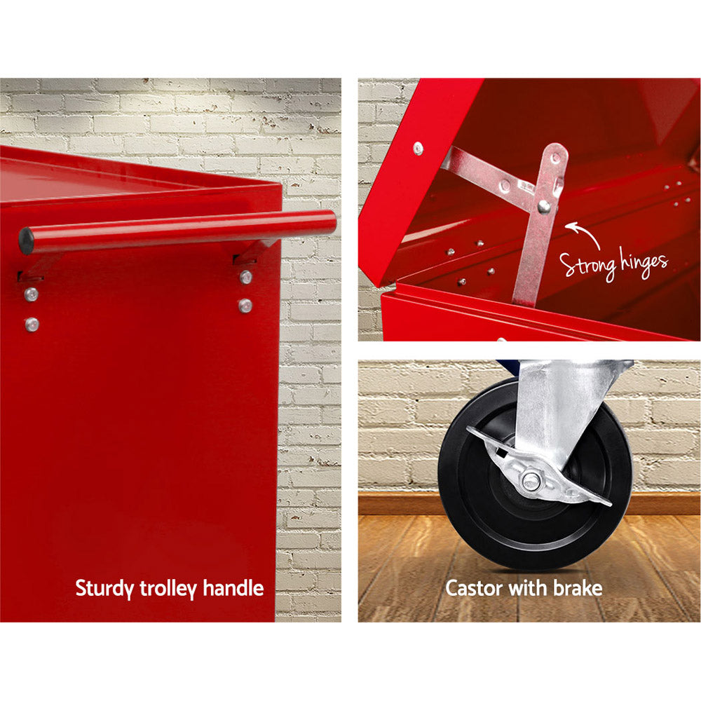 Giantz 14-Drawer Tool Cabinet Trolley Red
