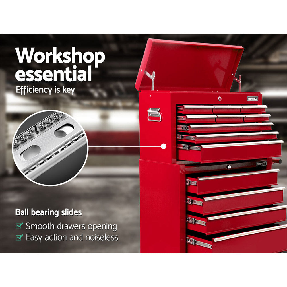 Giantz 14-Drawer Tool Cabinet Trolley Red
