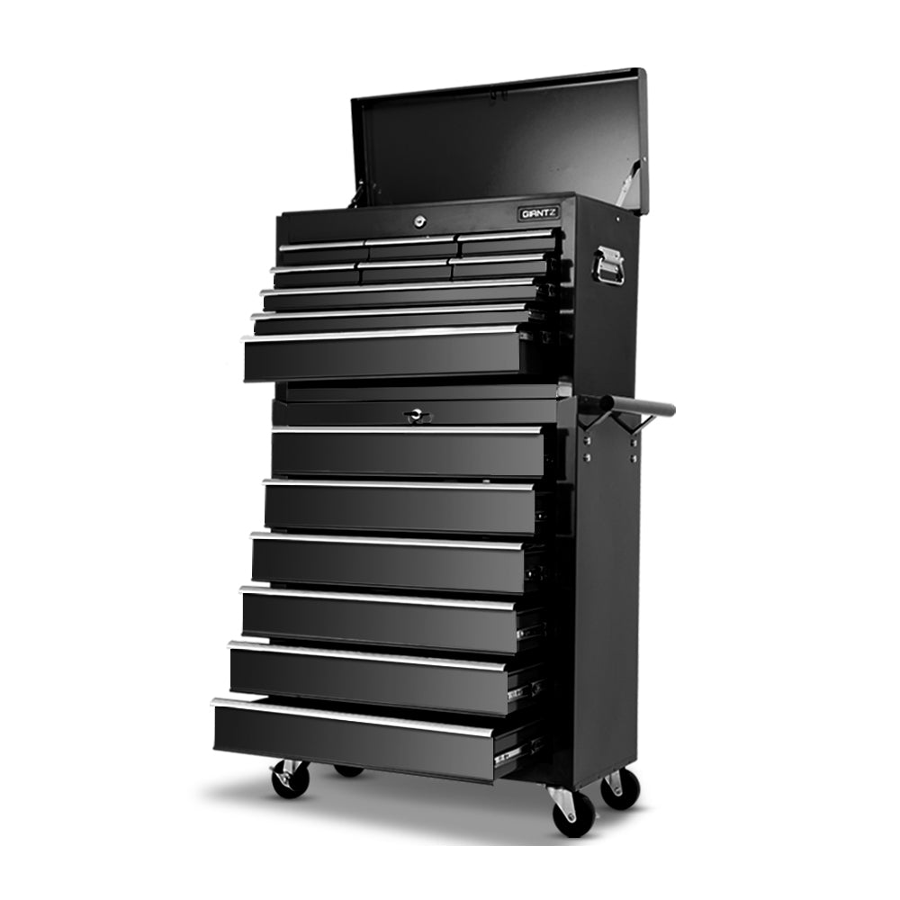 Giantz 15-Drawer Tool Trolley Cabinet Black