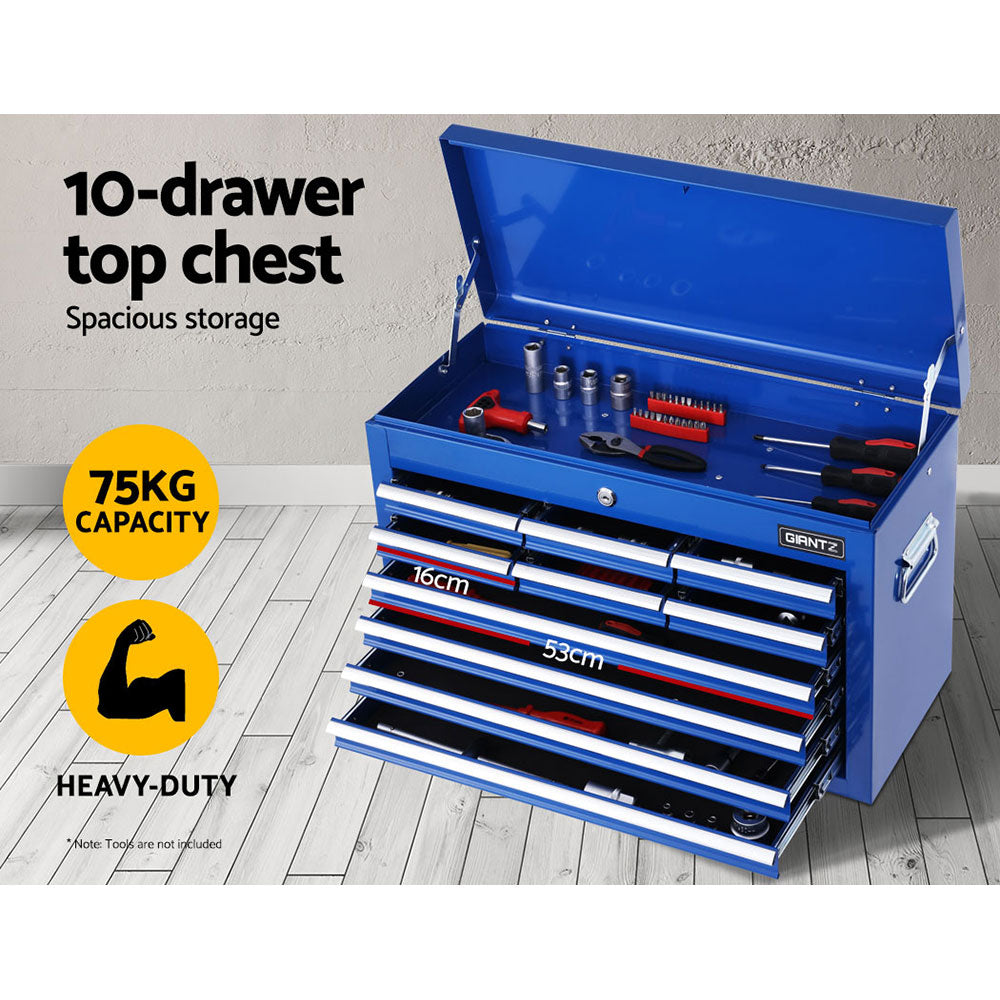 Giantz 17-Drawer Tool Box Cabinet Trolley Blue