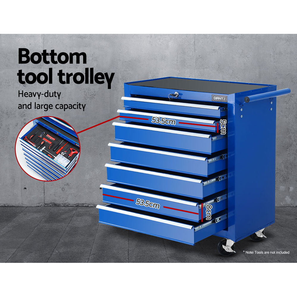 Giantz 17-Drawer Tool Box Cabinet Trolley Blue