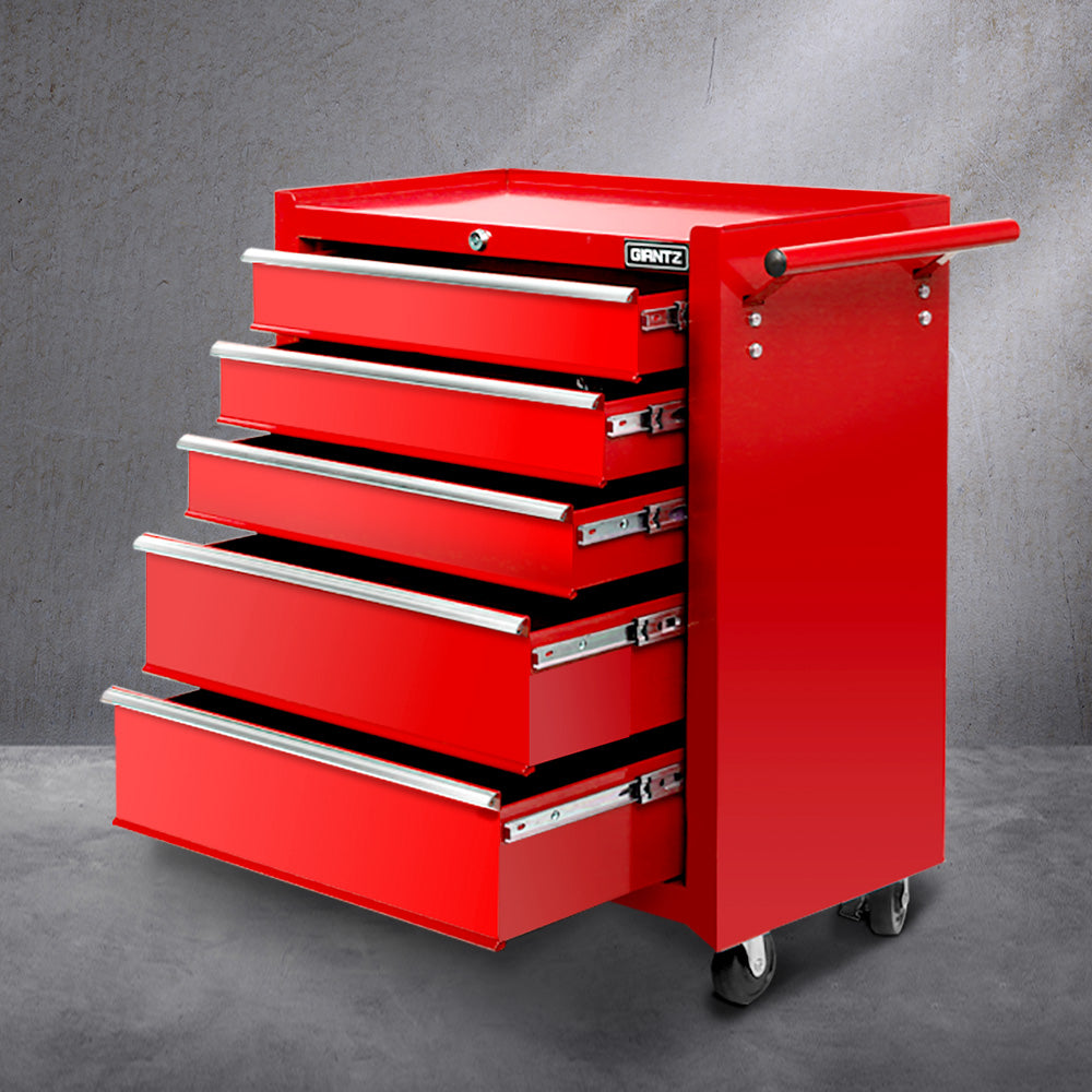 Giantz 5-Drawer Tool Cabinet Trolley Red