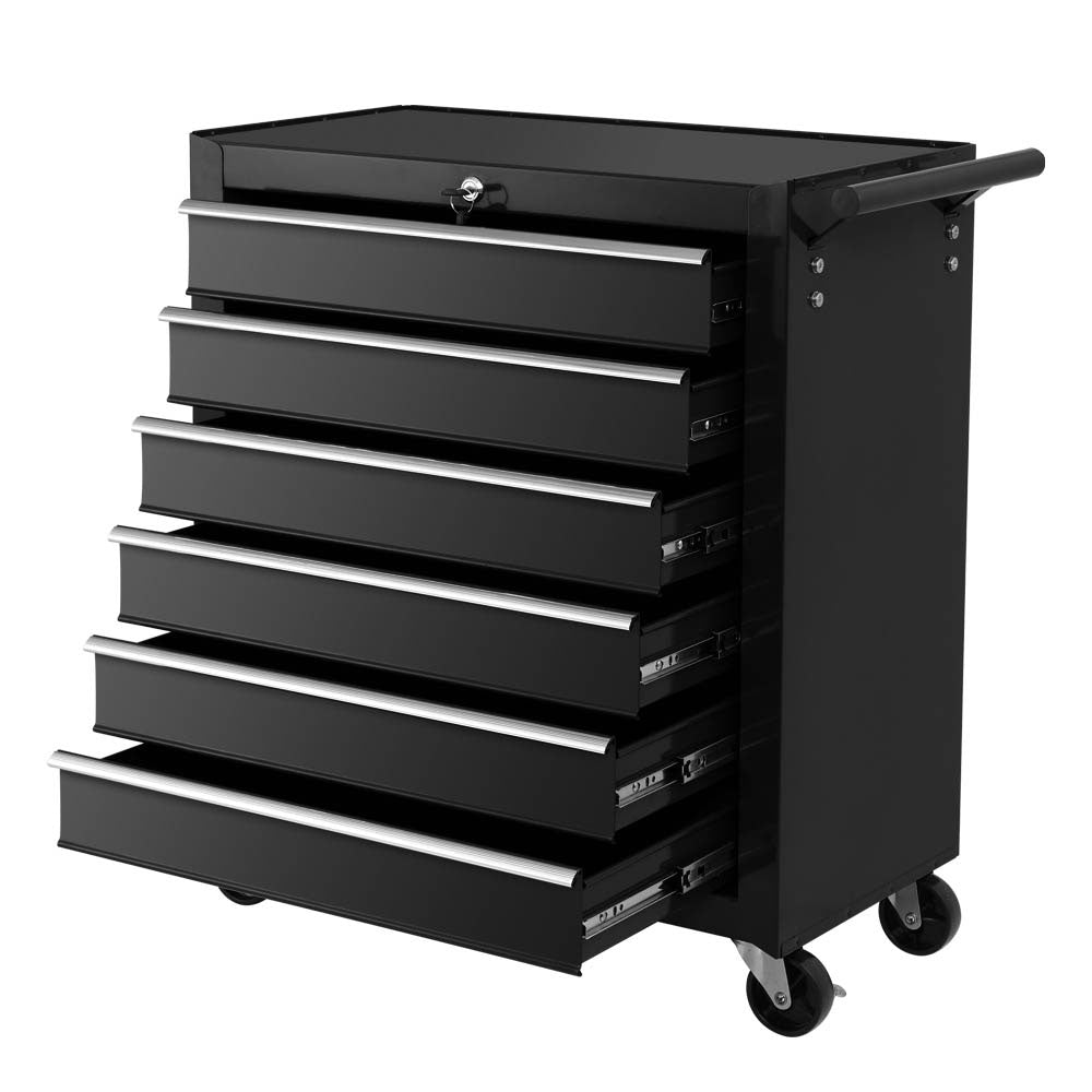 Giantz 6 Drawer Tool Trolley Cabinet Black
