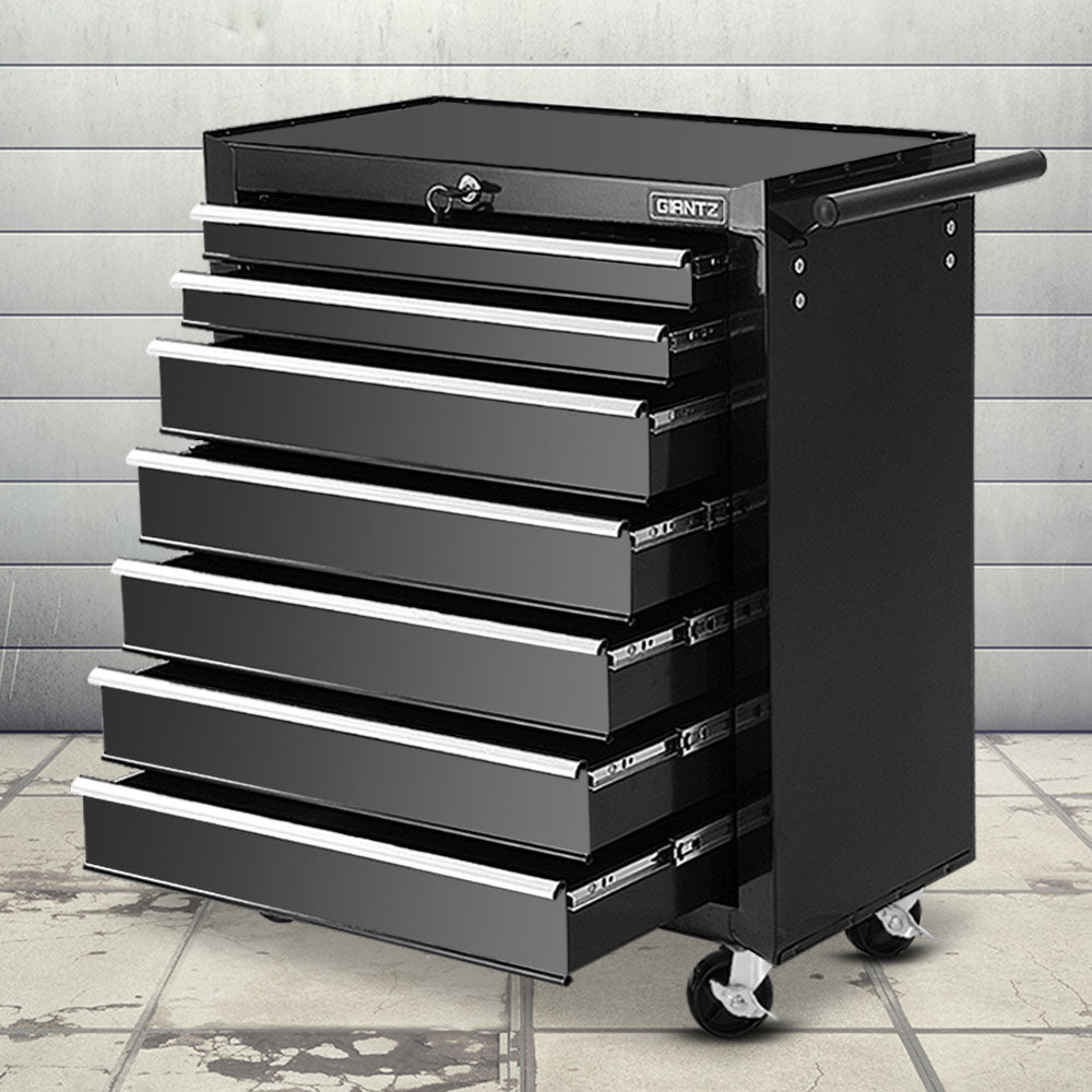 Giantz 7-Drawer Tool Trolley Cabinet Black