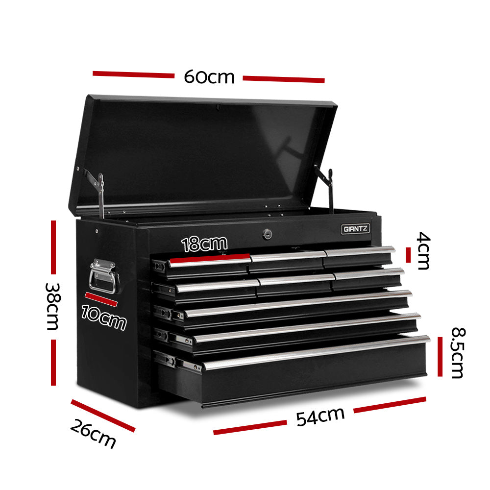 Giantz 9-Drawer Tool Chest Cabinet Organiser Black