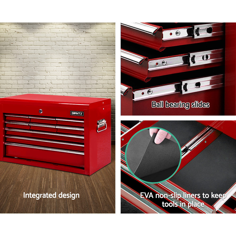 Giantz 9 Drawer Tool Box Cabinet Chest Red