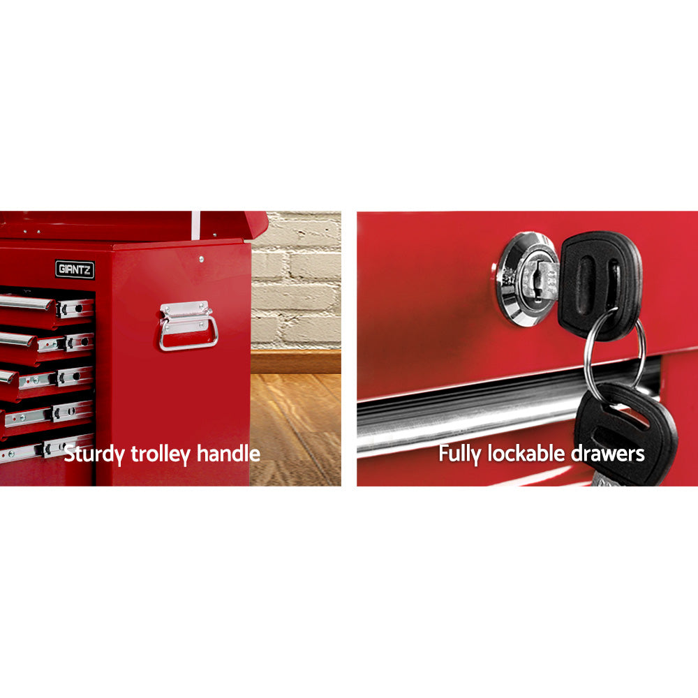 Giantz 9 Drawer Tool Box Cabinet Chest Red