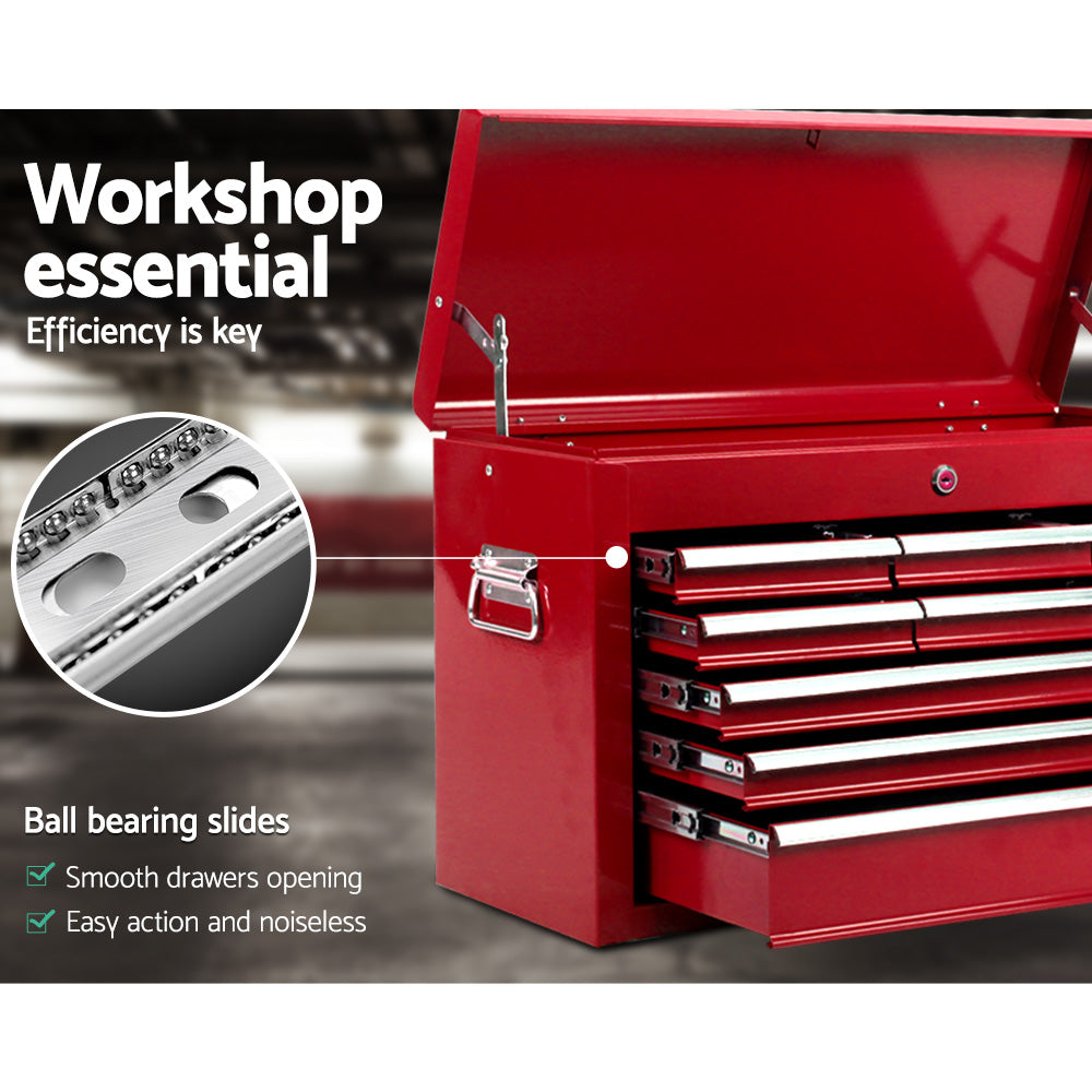 Giantz 9 Drawer Tool Box Cabinet Chest Red