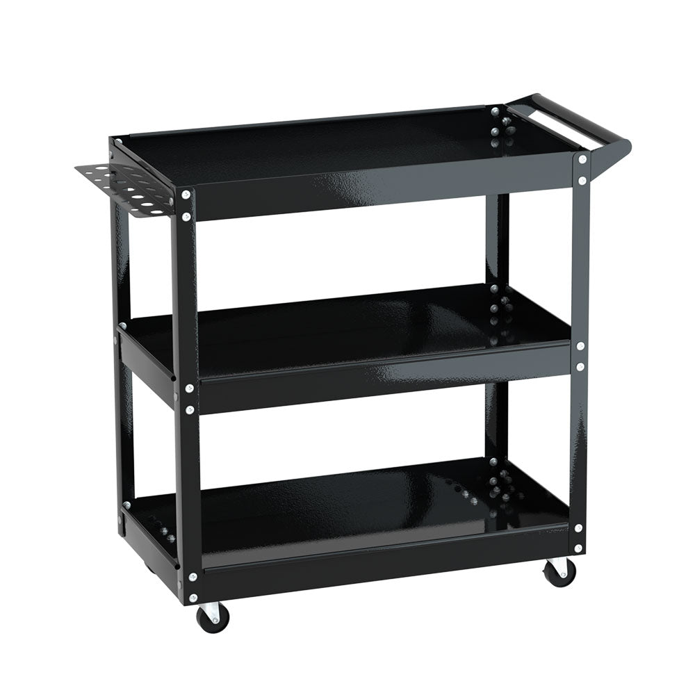 Giantz 3-Tier Workshop Tool Cart Trolley, Black
