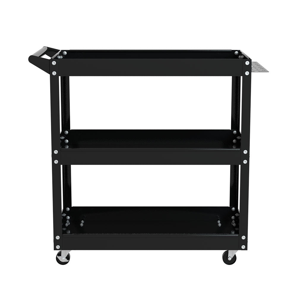 Giantz 3-Tier Tool Cart Trolley Black Workshop Garage Organiser