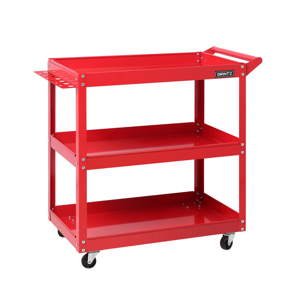 Giantz 3-Tier Tool Cart Trolley Red Workshop Garage Storage