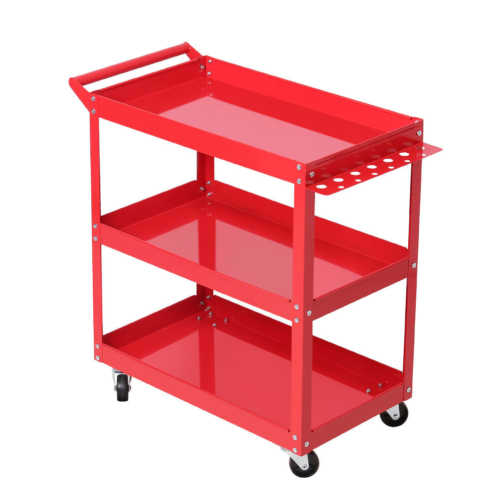 Giantz 3-Tier Tool Cart Trolley Red Workshop Garage Storage