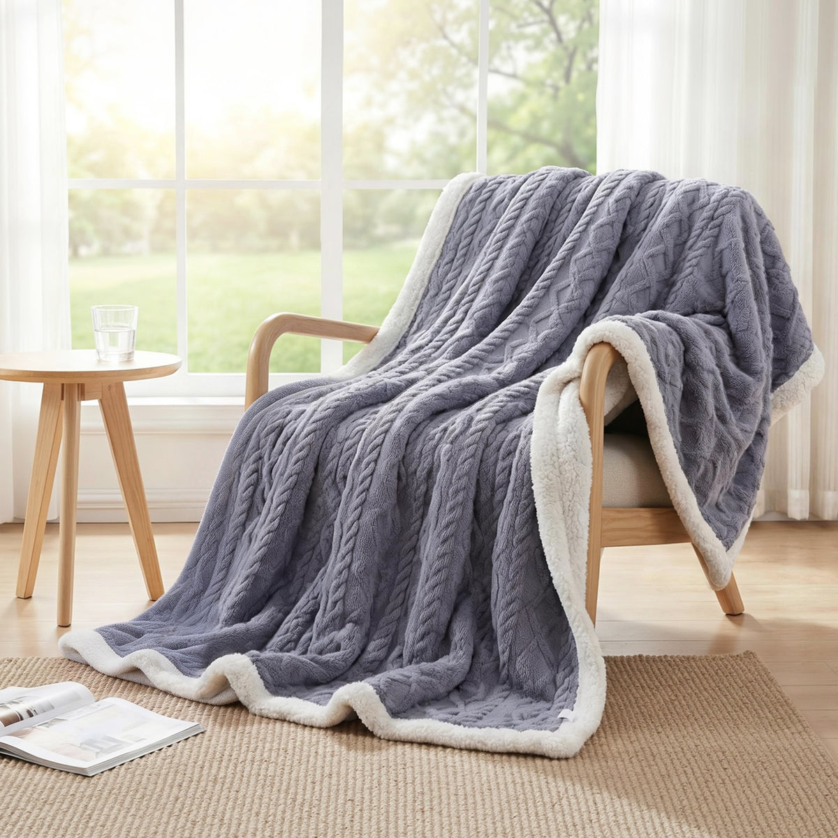 Giselle Double-Sided Fleece Throw Blanket 203x230cm