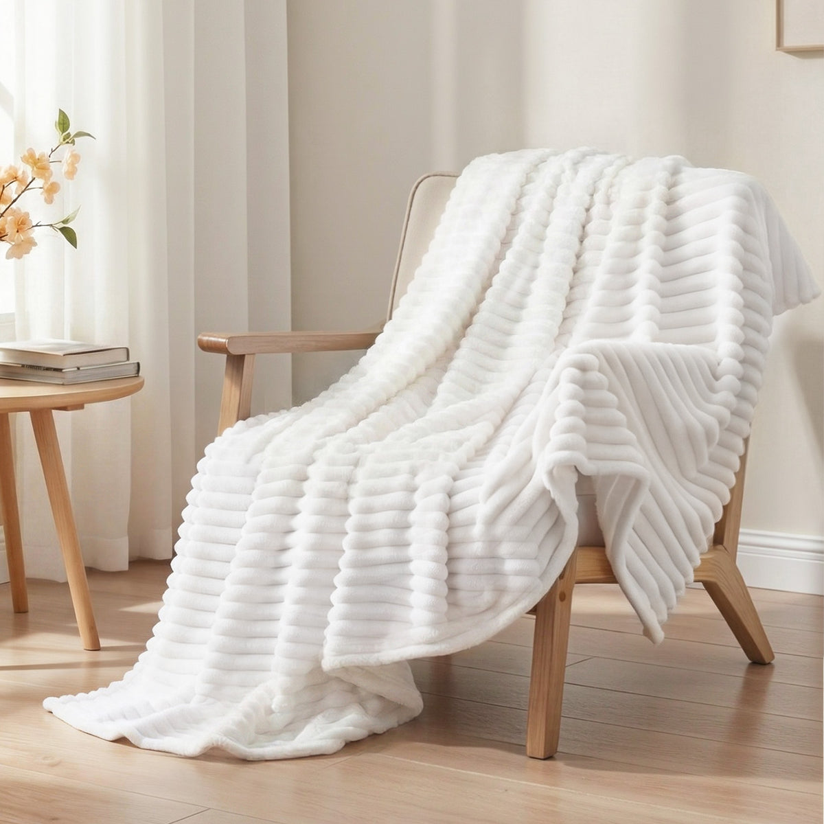 Giselle Fleece Throw Blanket 127x152cm Soft Lightweight Sofa Throw