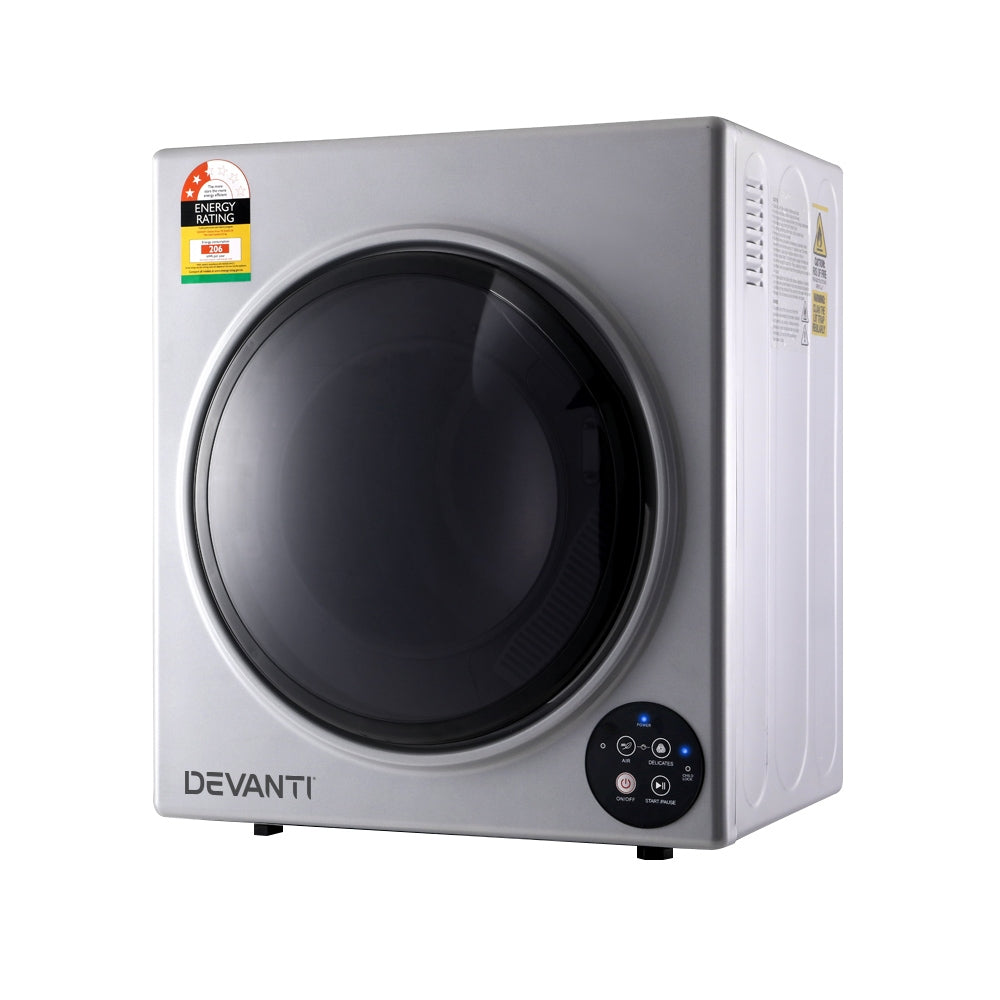 Devanti 5kg Tumble Dryer Fully Automatic Silver