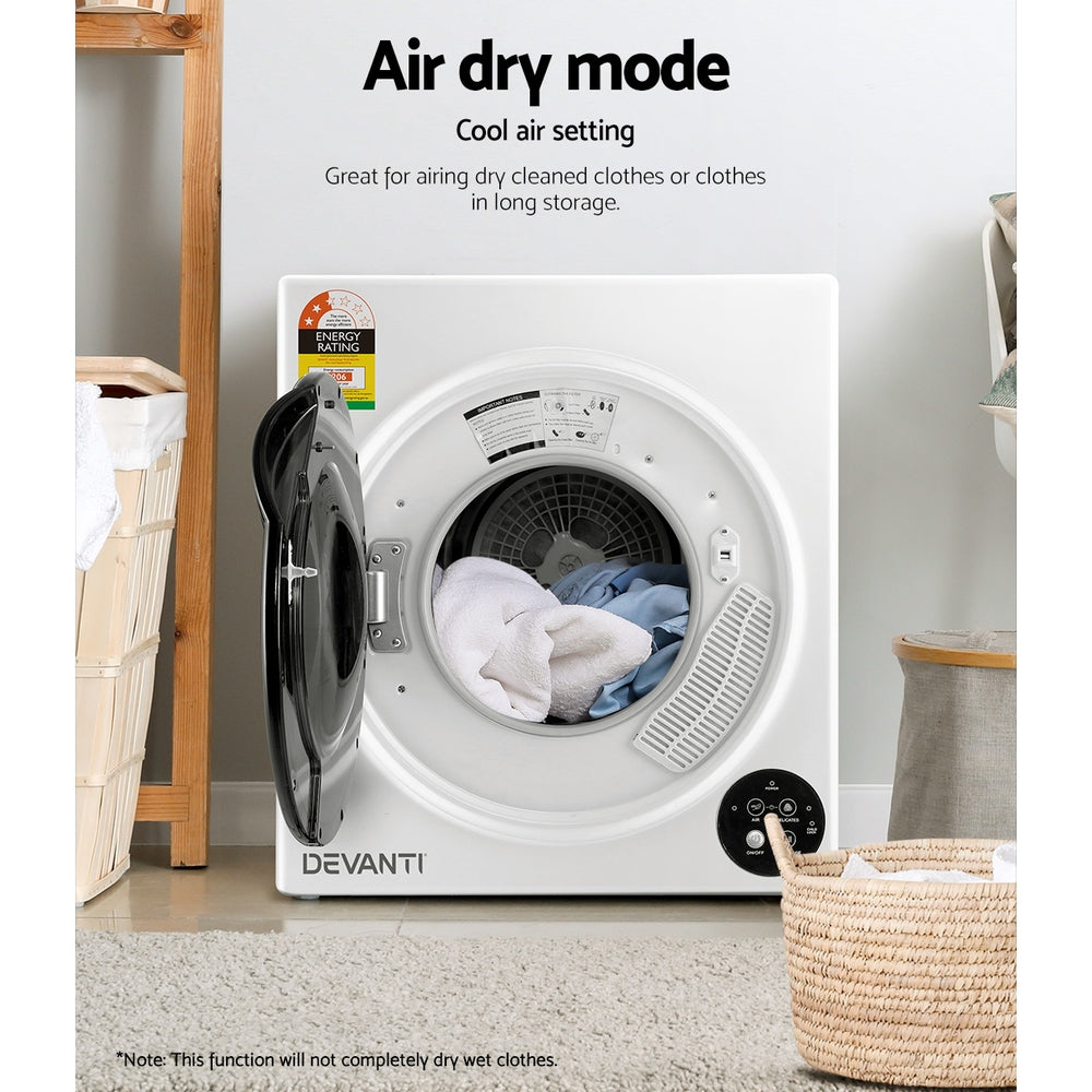 Devanti 5kg Tumble Dryer Fully Automatic Black