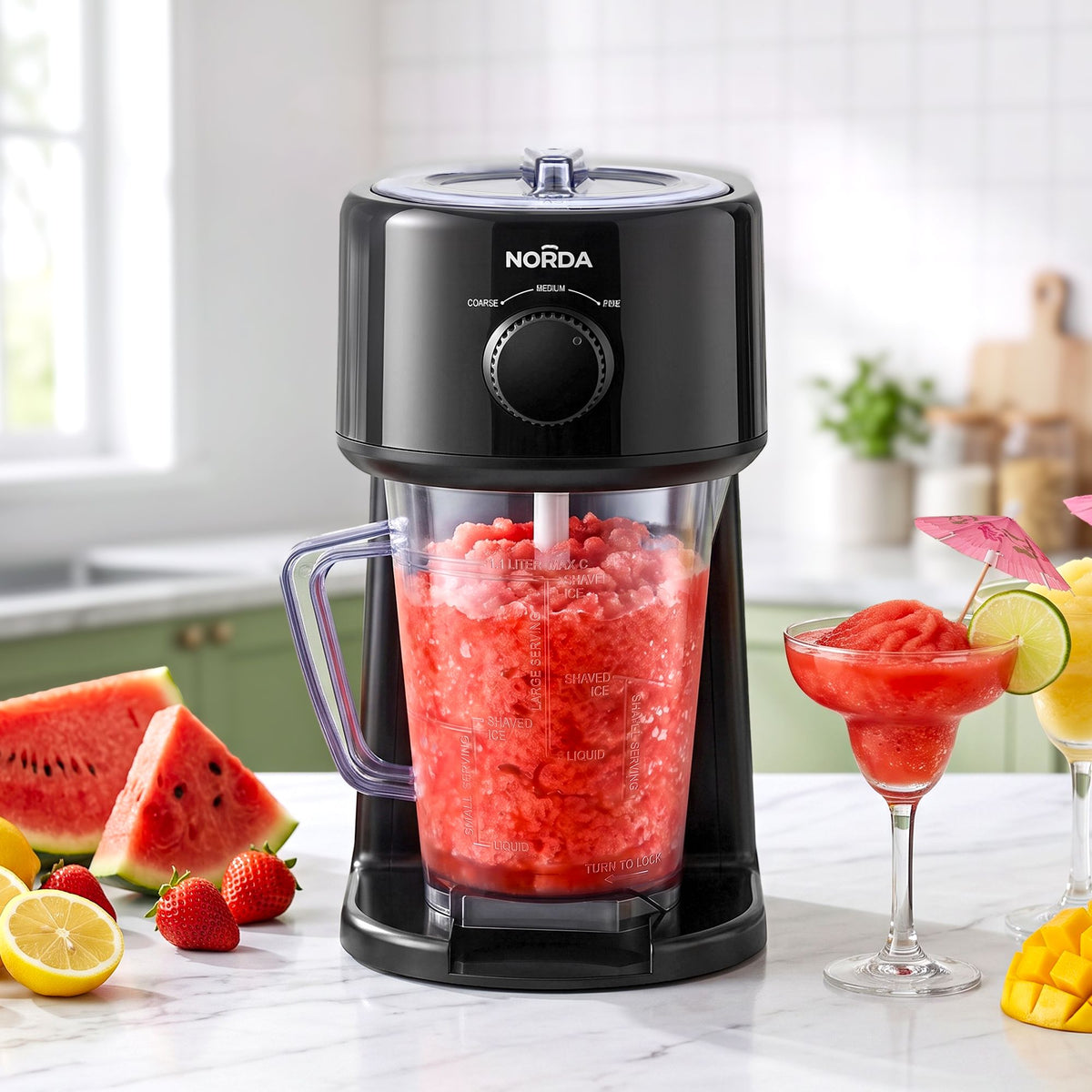NORDA Slushie Machine 1.1L Shaved Ice Maker Black