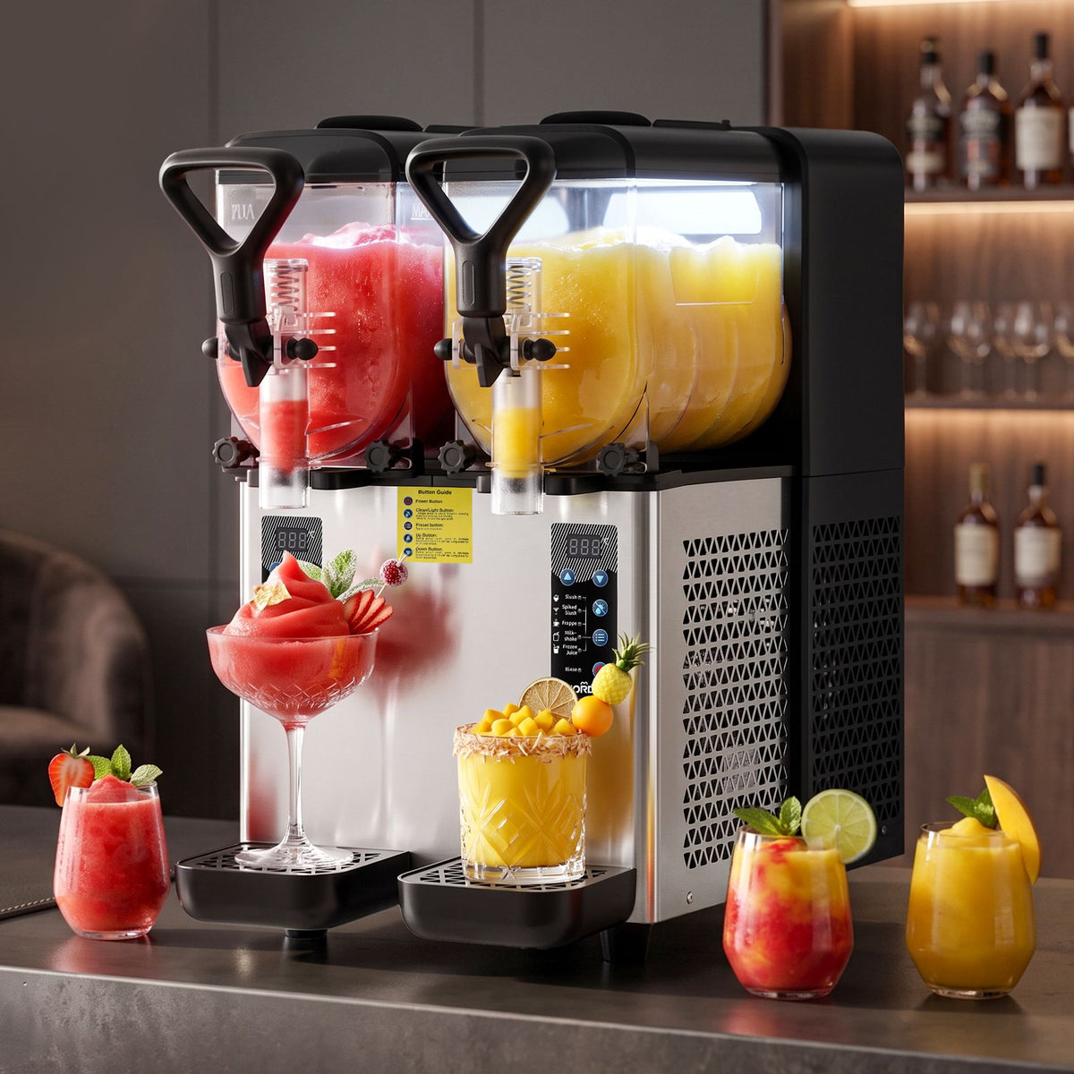 NORDA Dual Tank Slushie Machine 2x4L Frozen Drink Maker