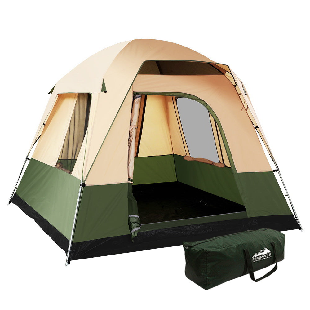 Weisshorn 4-Person Family Camping Tent Green