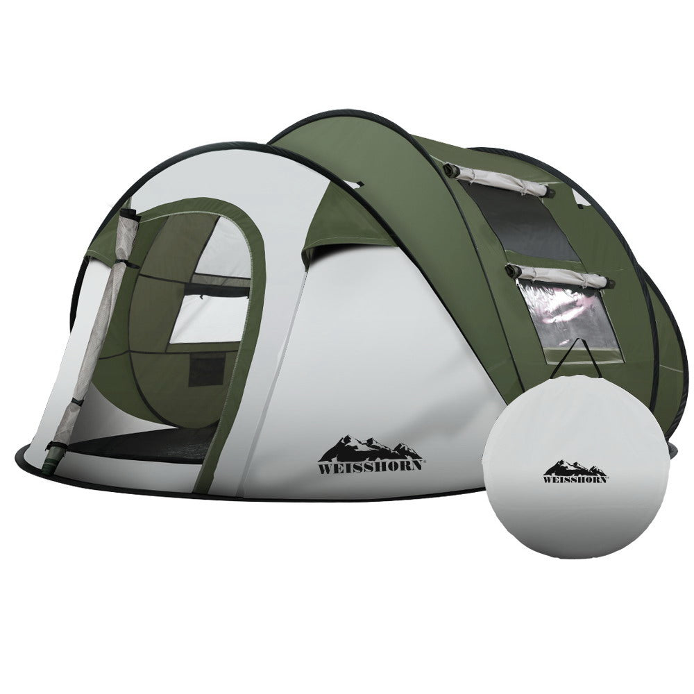 Weisshorn 5-Person Pop-Up Dome Tent Green